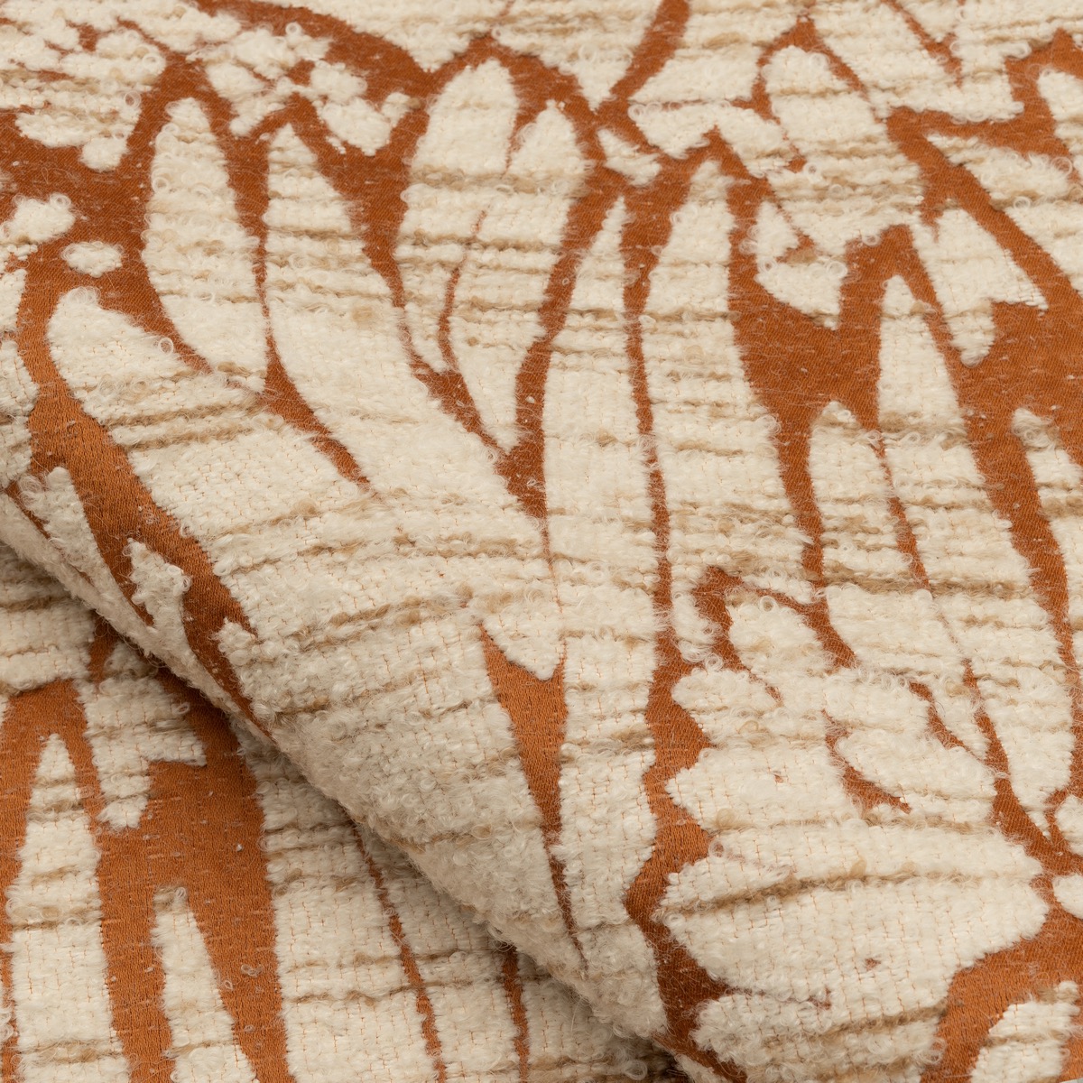 Draperii ignifugate jacquard portocalii cu model abstract